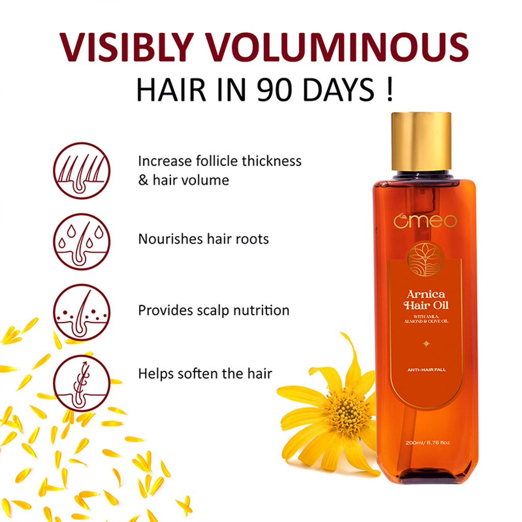 Omeo Arnica Hair Oil With Amla & Almond Oil Extract | Grocsy