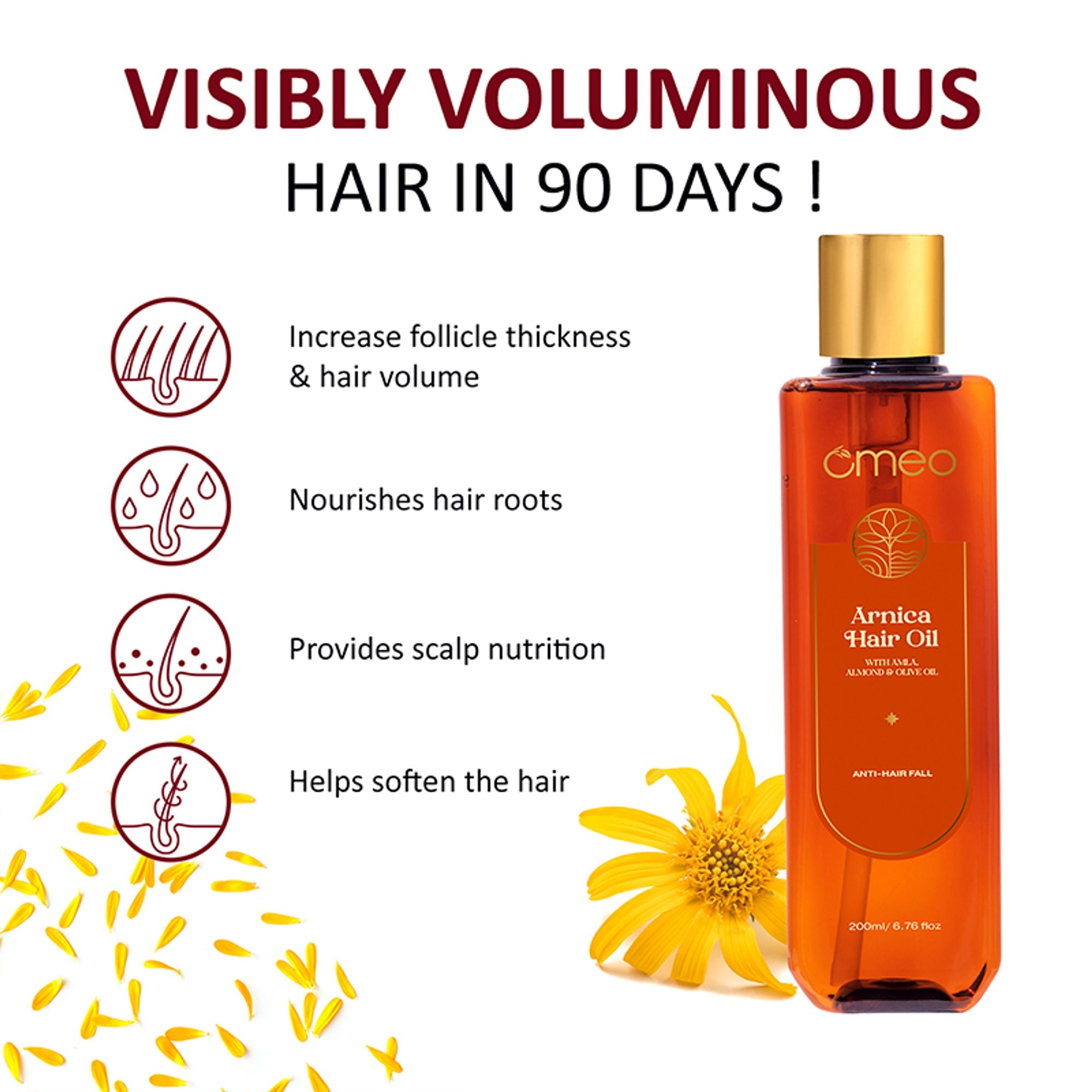 Omeo Arnica Hair Oil With Amla & Almond Oil Extract | Grocsy