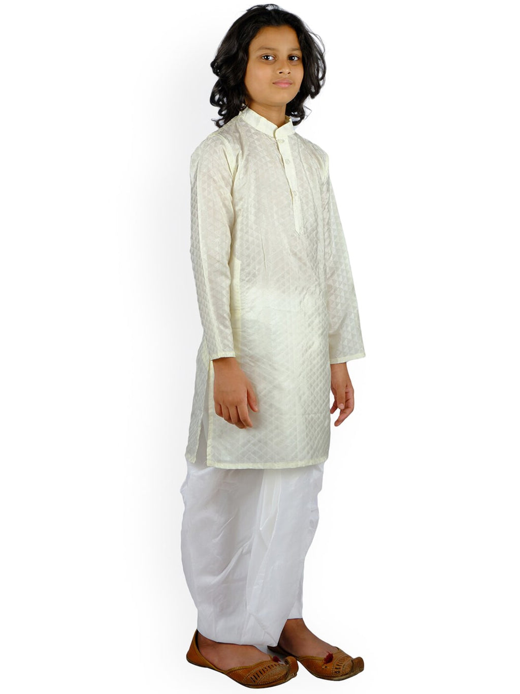 Sethukrishna Boys Cream-Coloured Kurti with Salwar | Grocsy