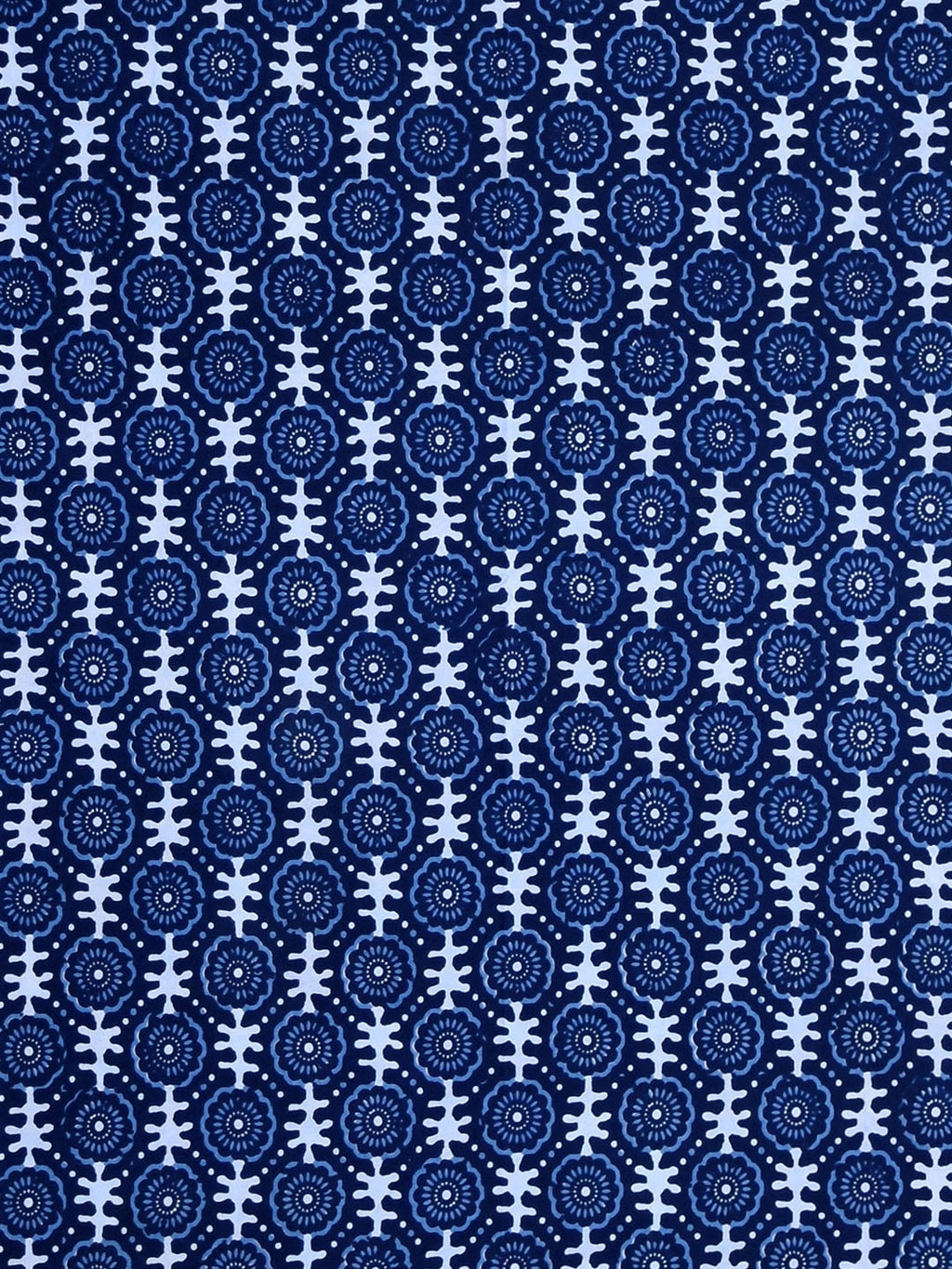 Rajasthan Decor Navy Blue Block Print 144 TC Cotton 1 Single Bedsheet with 2 Pillow Covers | Grocsy