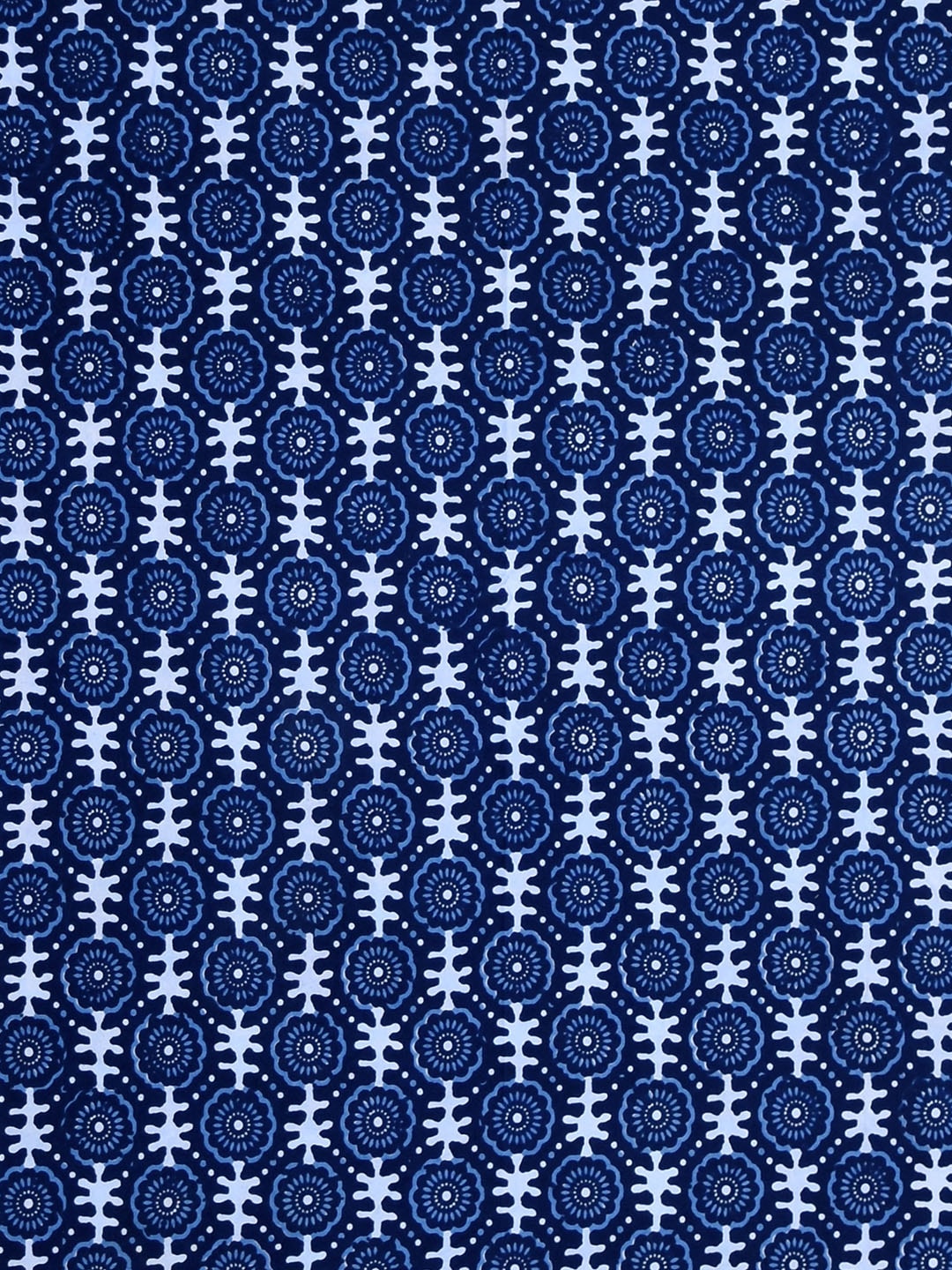 Rajasthan Decor Navy Blue Block Print 144 TC Cotton 1 Single Bedsheet with 2 Pillow Covers | Grocsy
