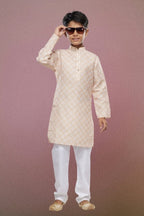 Raivat Ethnic Cotton Digital Print Kids Kurta Pajama In Yellow Colour | Grocsy