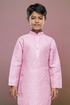 Raivat Ethnic Cotton Digital Print Kids Kurta Pajama In Pink Colour | Grocsy
