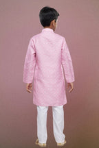 Raivat Ethnic Cotton Digital Print Kids Kurta Pajama In Pink Colour | Grocsy