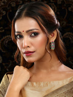 Ruby Raang Gold Polished Kundan Work Multi-Color Loops | Grocsy