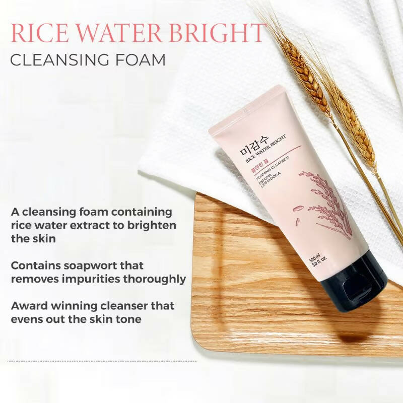 The Face Shop Rice Water Bright Foaming Cleanser - Korean Skincare | Grocsy