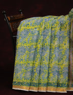 Lime Yellow Floral Design Pure Kota Cotton Saree By Gayathri Reddy Designer Studio | Grocsy