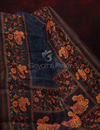 Peacock Green Colour Diamond Print Design Semi Chanderi Saree By Gayathri Reddy Designer Studio | Grocsy