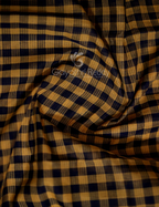 Mustard And Black With Checks Pure Mangalgiri Cotton Saree By Gayathri Reddy Designer Studio | Grocsy