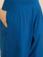 Indo Era Ethnic Motifs Embroidered Regular V-Neck Straight Kurta With Trousers & Dupatta | Grocsy
