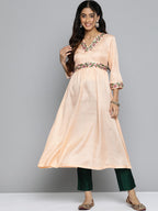 HERE&NOW Women Floral Embroidered Empire A-Line Kurta | Grocsy