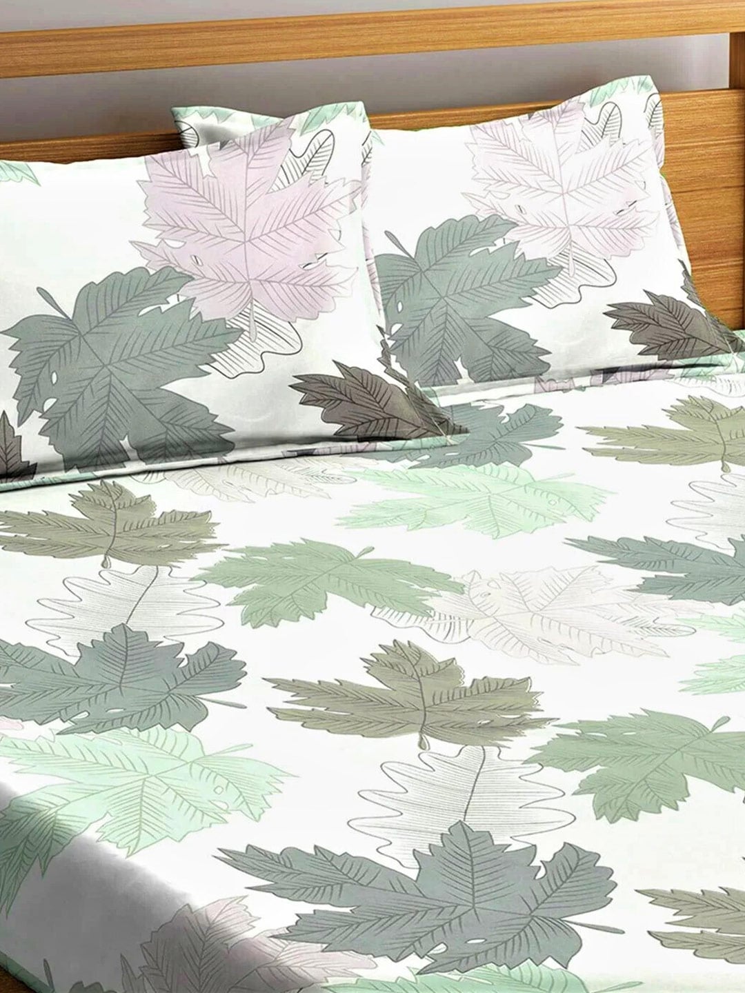 Home Sizzler Multicolour Printed 144 TC Bedsheet with Pillow Covers | Grocsy