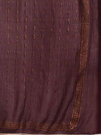 Sangria Women Burgundy & Golden Ethnic Motifs Printed Kurta with Sharara & Dupatta | Grocsy