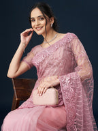 kasee Geometric Embroidered Sarees | Grocsy