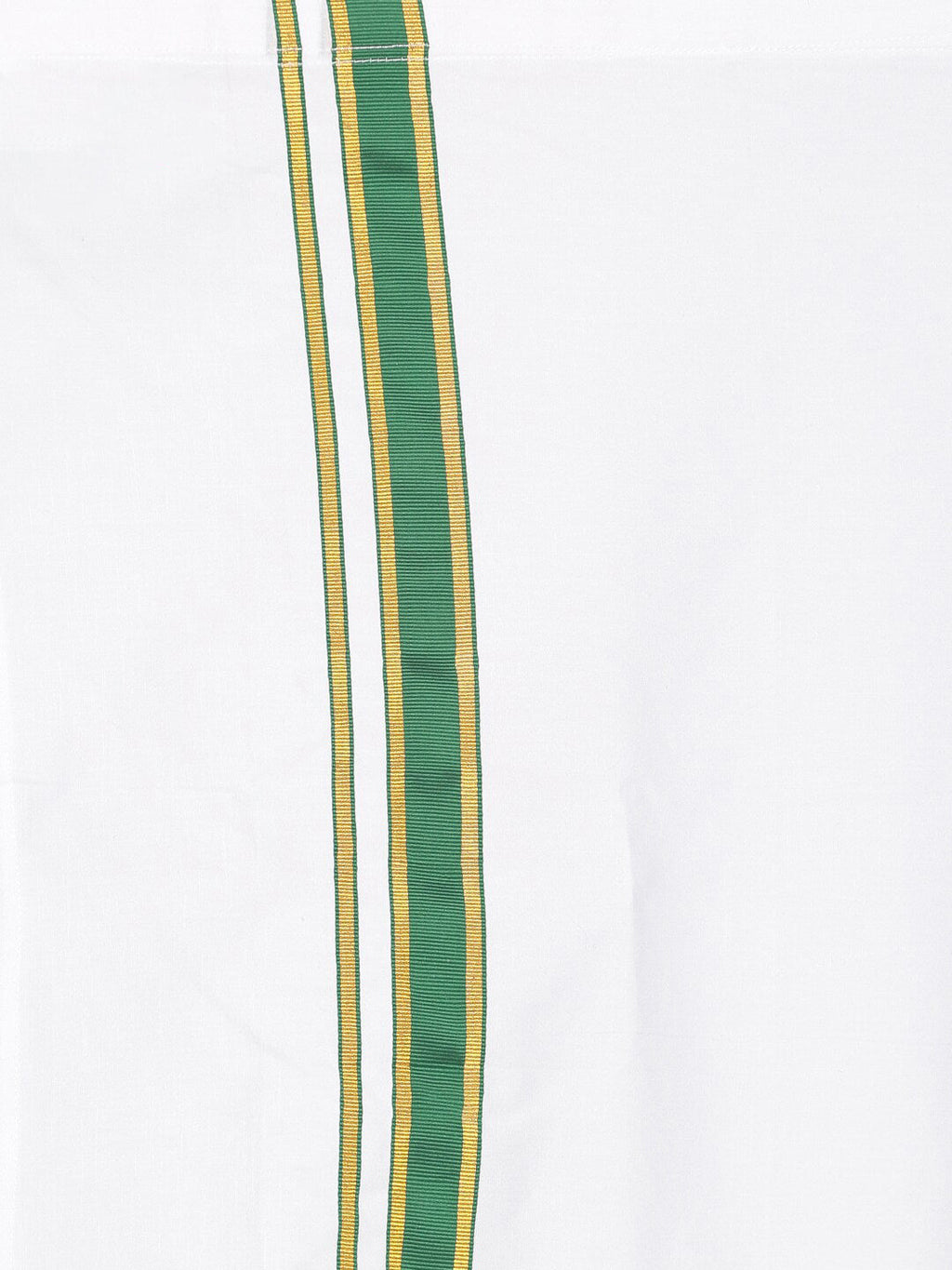 Sethukrishna Boys White & Green Pure Cotton Shirt with Dhoti | Grocsy