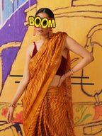 Tikhi Imli Leheriya Zari Jute Silk Ready to Wear Saree | Grocsy