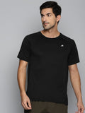 Alcis Men Black Slim Fit Running T-shirt | Grocsy