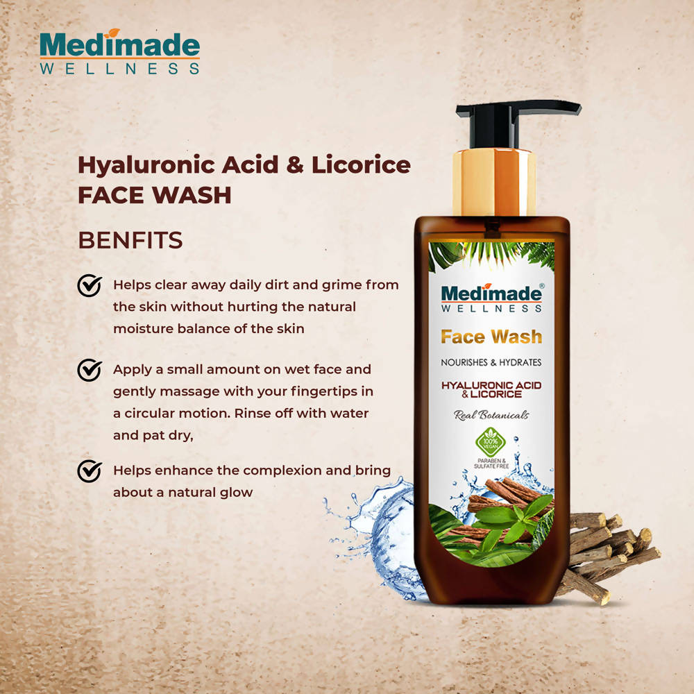 Medimade Wellness Hyaluronic Acid & Licorice Face Wash | Grocsy