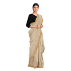 Exclusive Collection 100% Pure Cotton Light Brown Saree With Printed Work | Grocsy