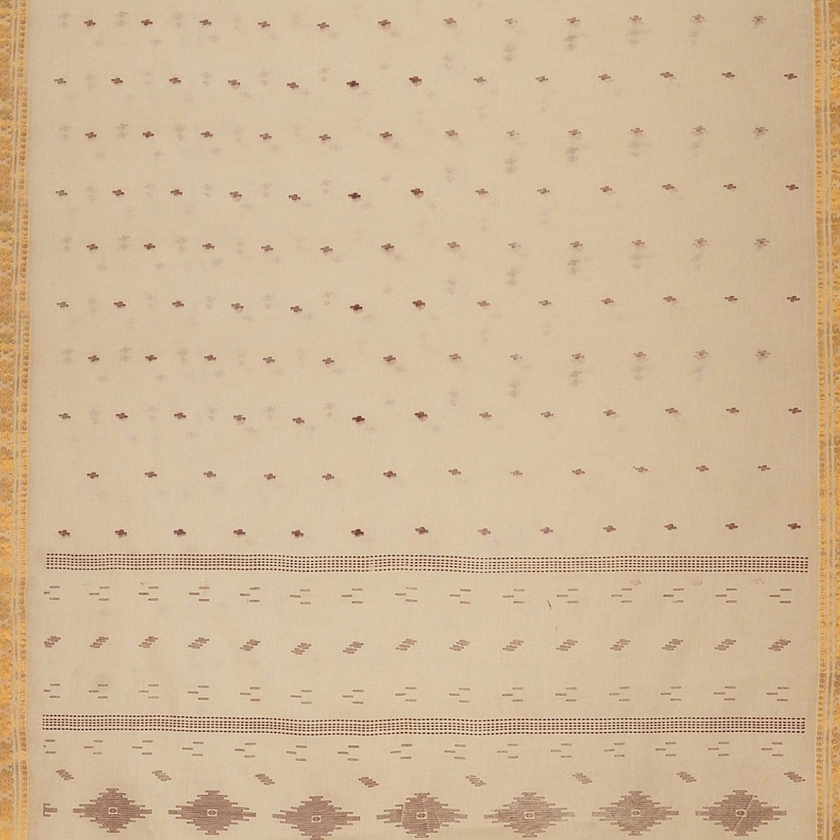 Exclusive Collection 100% Pure Cotton Light Brown Saree With Printed Work | Grocsy
