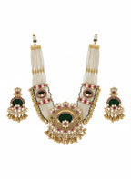 Jewel City Traditional Gold-Plated Pearl Necklace Set Featuring Matching Jhumka Earrings | Grocsy