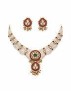 Jewel City Traditional Handcrafted Gold-Plated Kundan Pearl Necklace Set | Grocsy