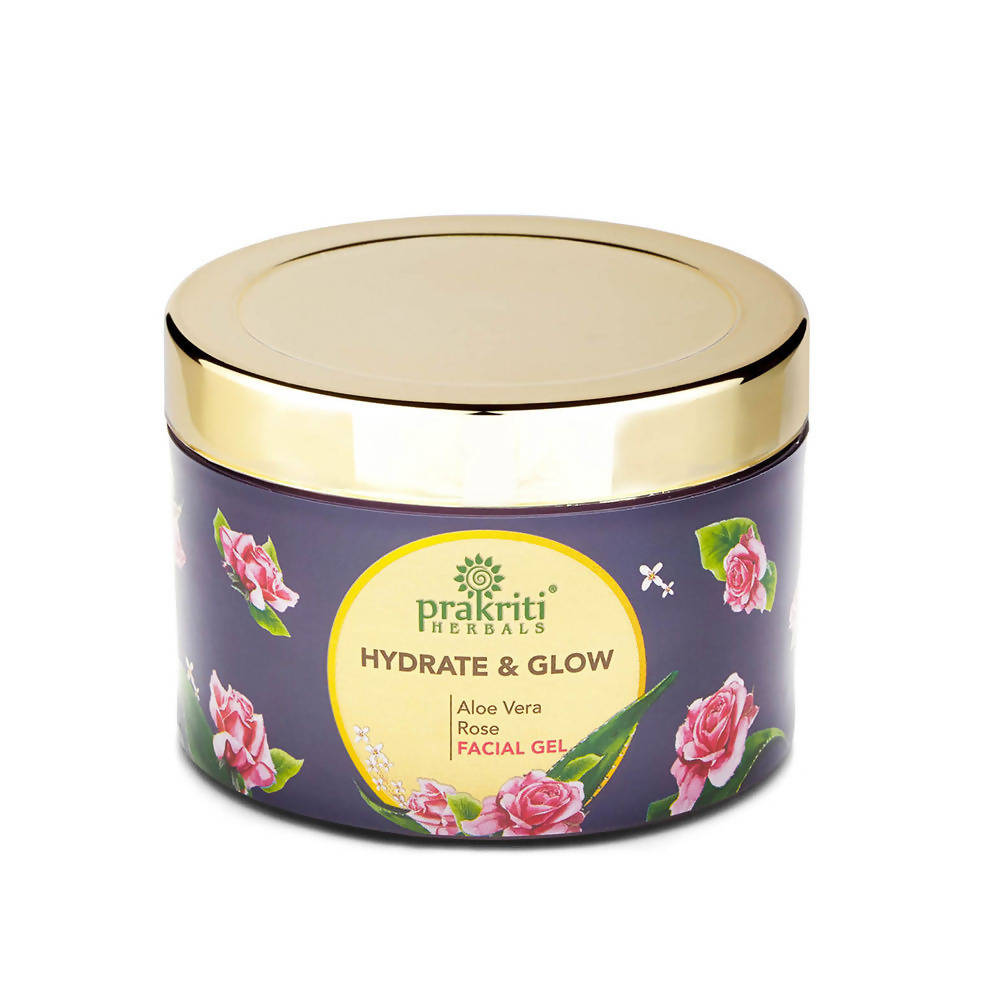 Prakriti Herbals Hydrate & Glow Aloe Vera Rose Facial Gel | Grocsy