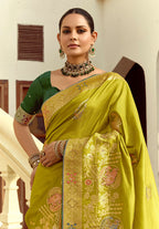Monjolika Fashion Silk Blend Weaving Pear Traditional Saree | Grocsy