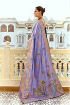 Monjolika Fashion Silk Blend Weaving Lavender Traditional Saree | Grocsy
