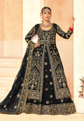 Monjolika Fashion Black Embroidered Velvet Designer Long Lehenga Choli | Grocsy