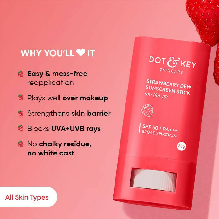 Dot & Key Strawberry Dew SPF 50 Sunscreen Stick | Grocsy