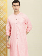 House of Pataudi Embroidered Regular Sequinned Rozana Kurta with Pyjamas | Grocsy