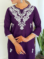 The52 Gorgeous Chikankari Work with Pure Cotton Fabric Straight Kurta, Pant and Dupatta Set | Grocsy