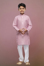 Raivat Ethnic Cotton Digital Print Kids Kurta Pajama In Onion Pink Colour | Grocsy