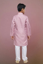Raivat Ethnic Cotton Digital Print Kids Kurta Pajama In Onion Pink Colour | Grocsy