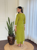 The52 Chikankari Work with Pure Cotton Fabric Straight Kurta, Pant and Dupatta Set | Grocsy