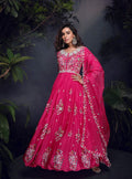 Anaita Pink Heavy Chinon With Embroidery Stitched Gown | Grocsy