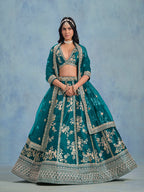 Monjolika Fashion Rama Green Art Silk Designer Wedding Lehenga Choli | Grocsy