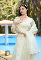 Monjolika Fashion White Embellished Lehenga Choli In Organza | Grocsy