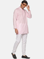 Sethukrishna Men Pink Pure Cotton Kurta with Pyjamas | Grocsy