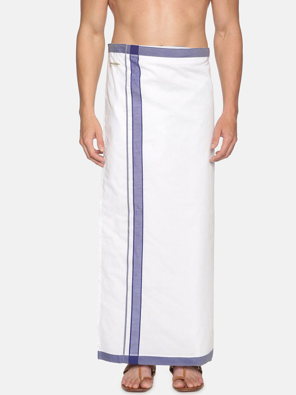 Sethukrishna Men White Solid Cotton Dhoti | Grocsy