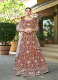 Monjolika Fashion Brown Tissue Embellished Lehenga Choli | Grocsy