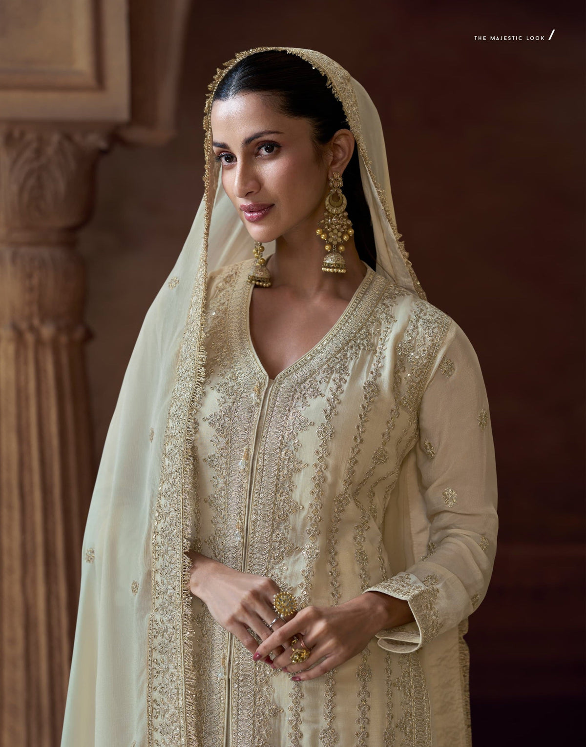 Anaita White Heavy Chinon Stitched Salwar Suit With Sequence Embroidery Work | Grocsy