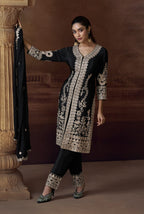 Anaita Black Heavy Chinon Stitched Salwar Suit With Sequence Embroidery Work | Grocsy