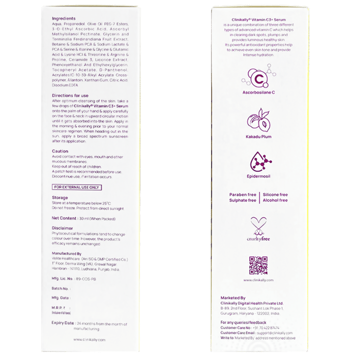 Clinikally Vitamin C3+ Serum | Grocsy