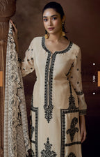Anaita Beige Heavy Chinon Stitched Salwar Suit With Sequence Embroidery Work | Grocsy