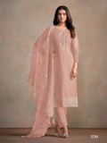 Anaita Pink Heavy Organza With Embroidery Straight Salwar Suit | Grocsy