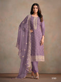 Anaita Purple Heavy Organza With Embroidery Straight Salwar Suit | Grocsy