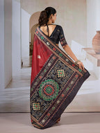 Monjolika Fashion Maroon Weaving Handloom Silk Blend Designer Saree | Grocsy