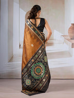 Monjolika Fashion Rust Weaving Handloom Silk Blend Designer Saree | Grocsy